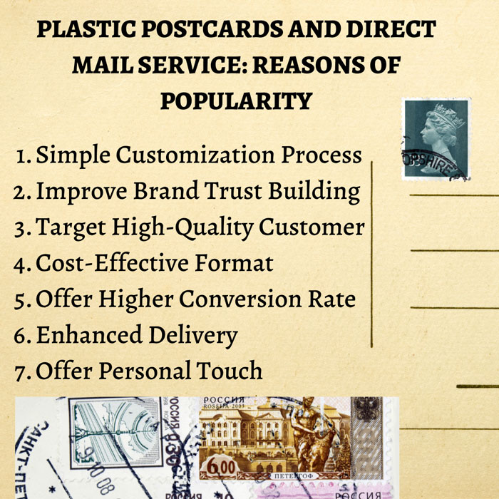 Plastic postcards and direct mailers 