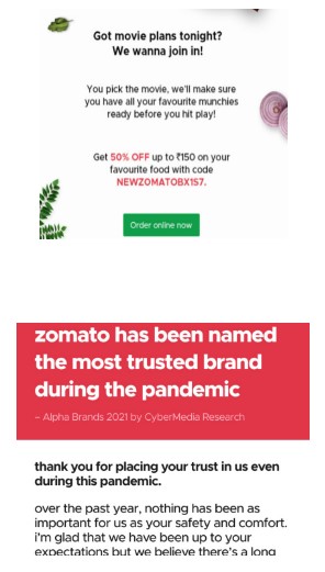 Zomato’s interaction mails